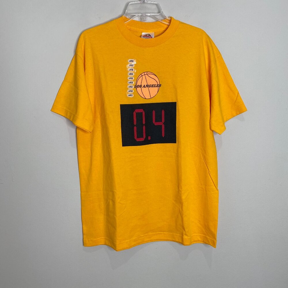 Vintage 2004 LakersT-Shirt One Lucky Shot Deserves Another 0.4 Derek Fisher Sz L